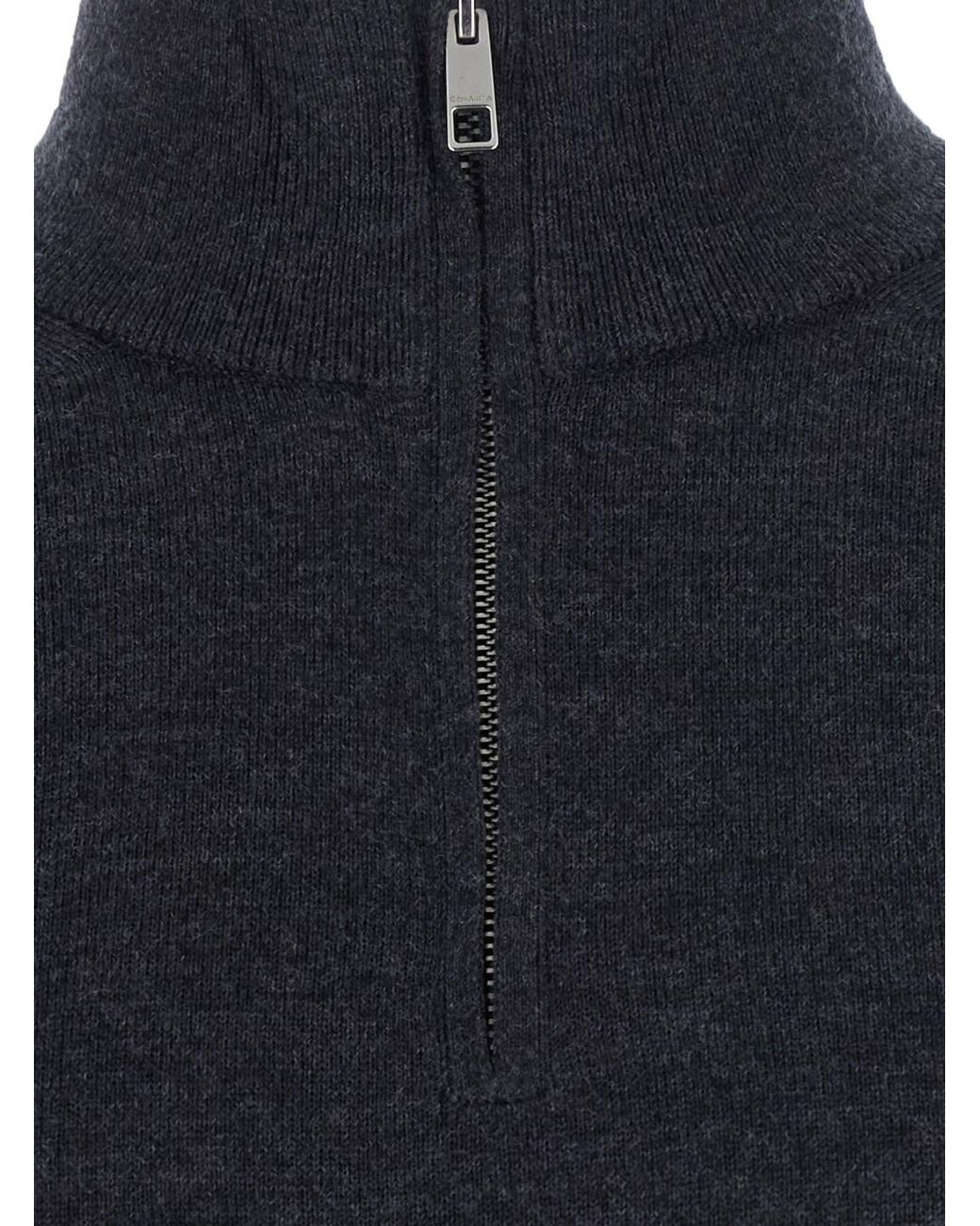 Calvin Klein Blue Half-Zip Merino Wool Sweater Tops for men