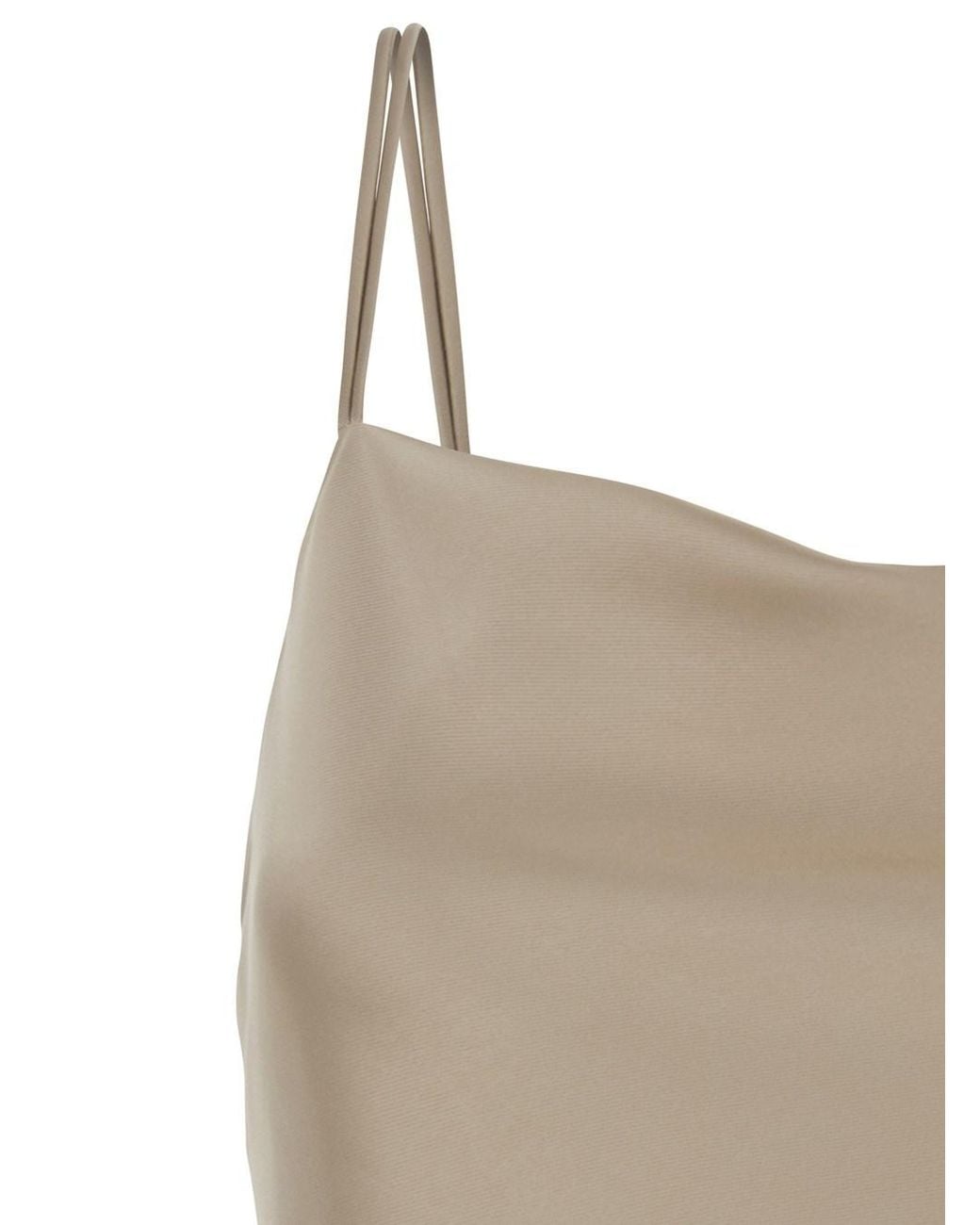 Le Plain Natural Dress Long With Thin Straps And Pendants On The Back In