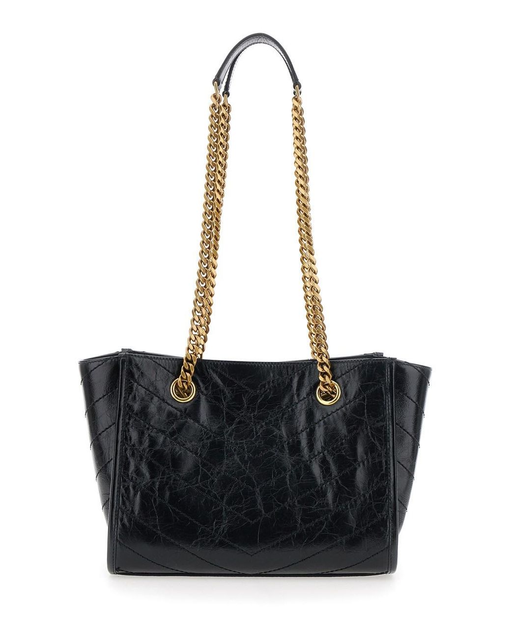 Saint Laurent Black 'Niki Small' Shoulder Bag With Ysl Metal Logo Plaq