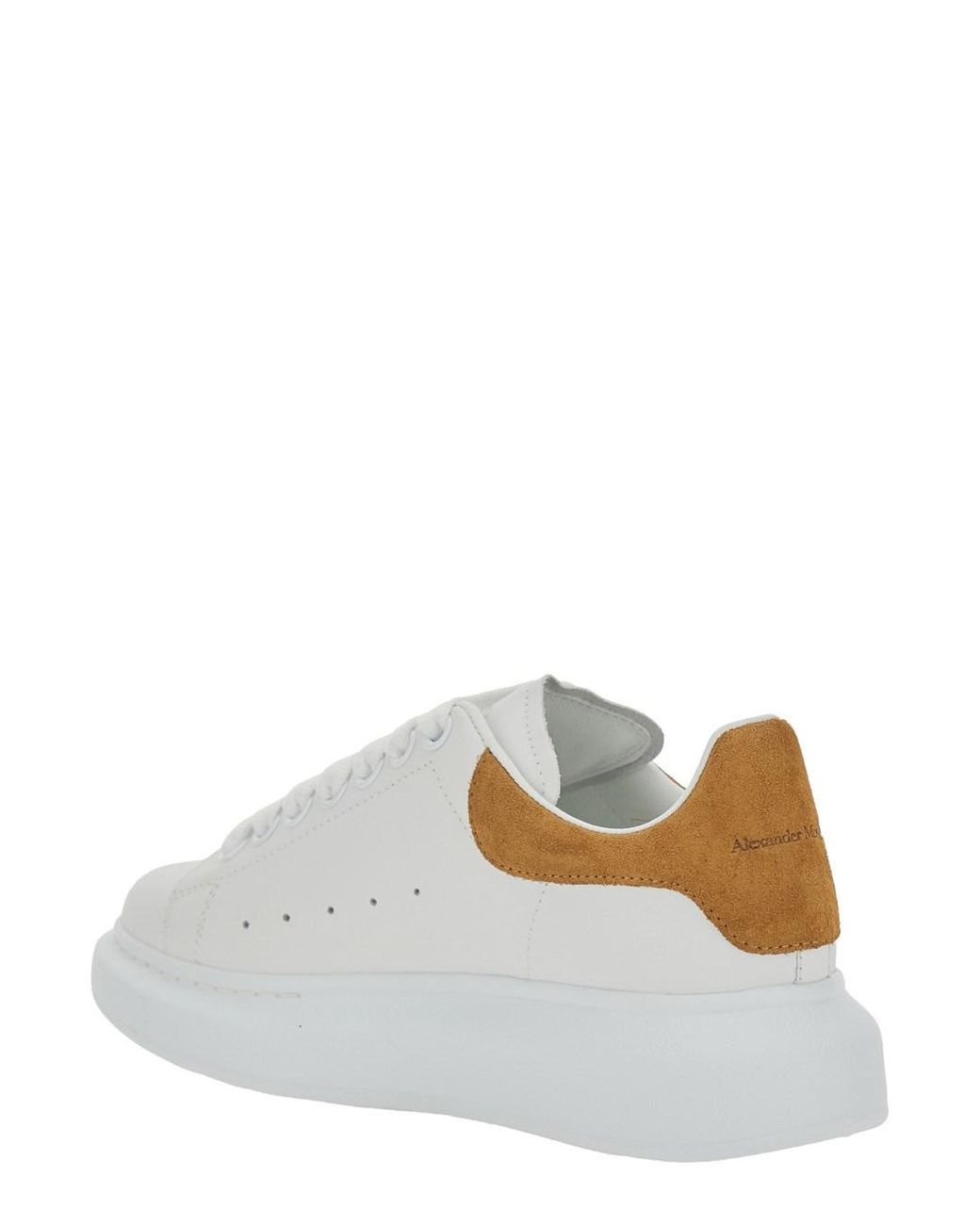McQueen White Whire Low Top Sneakers With Logo Lettering On The Heel