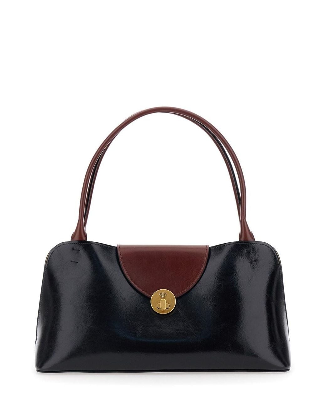 Versace Black 'Vivien' Shoulder Bag With Turn Lock Closure And Medusa