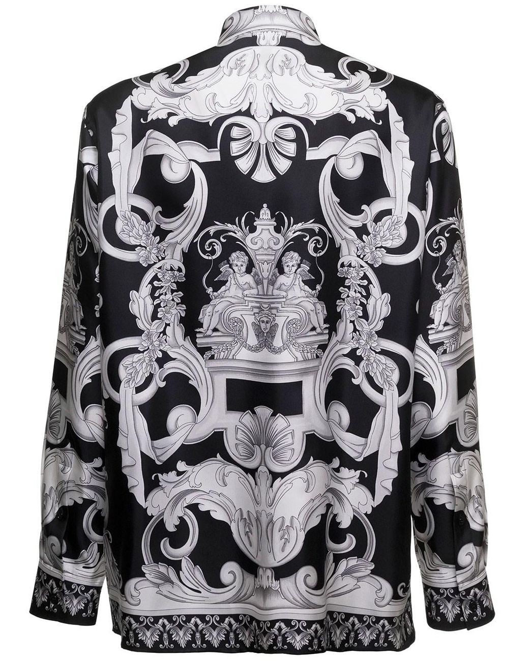 Versace Camicia Silver Barocco in Black for Men | Lyst