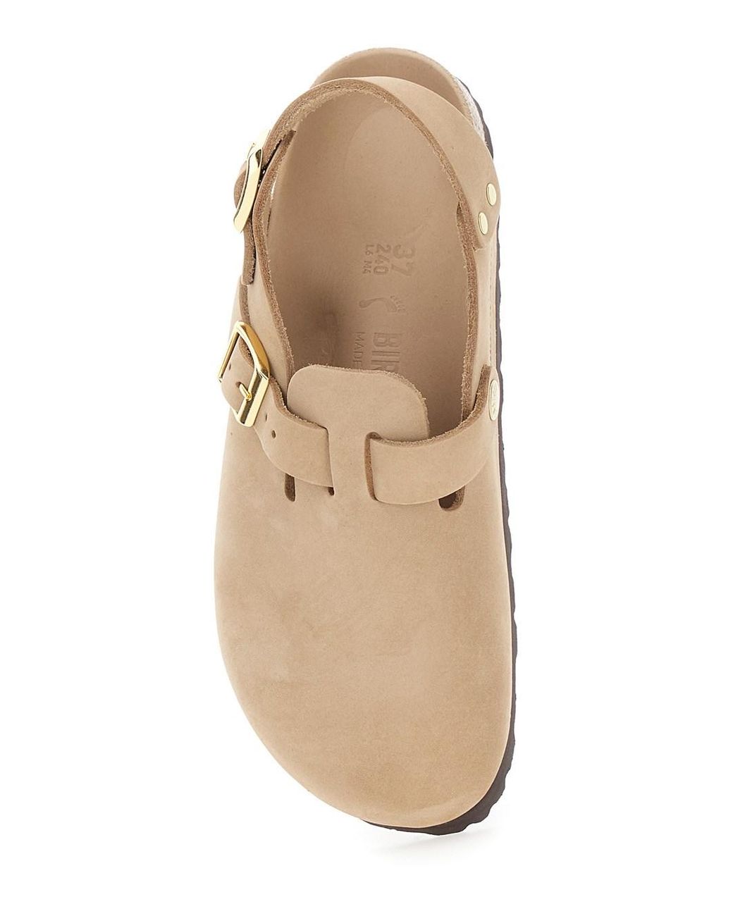 Birkenstock Natural Mule 'Tokio' Con Fibbia Sul Fronte E Sul Retro