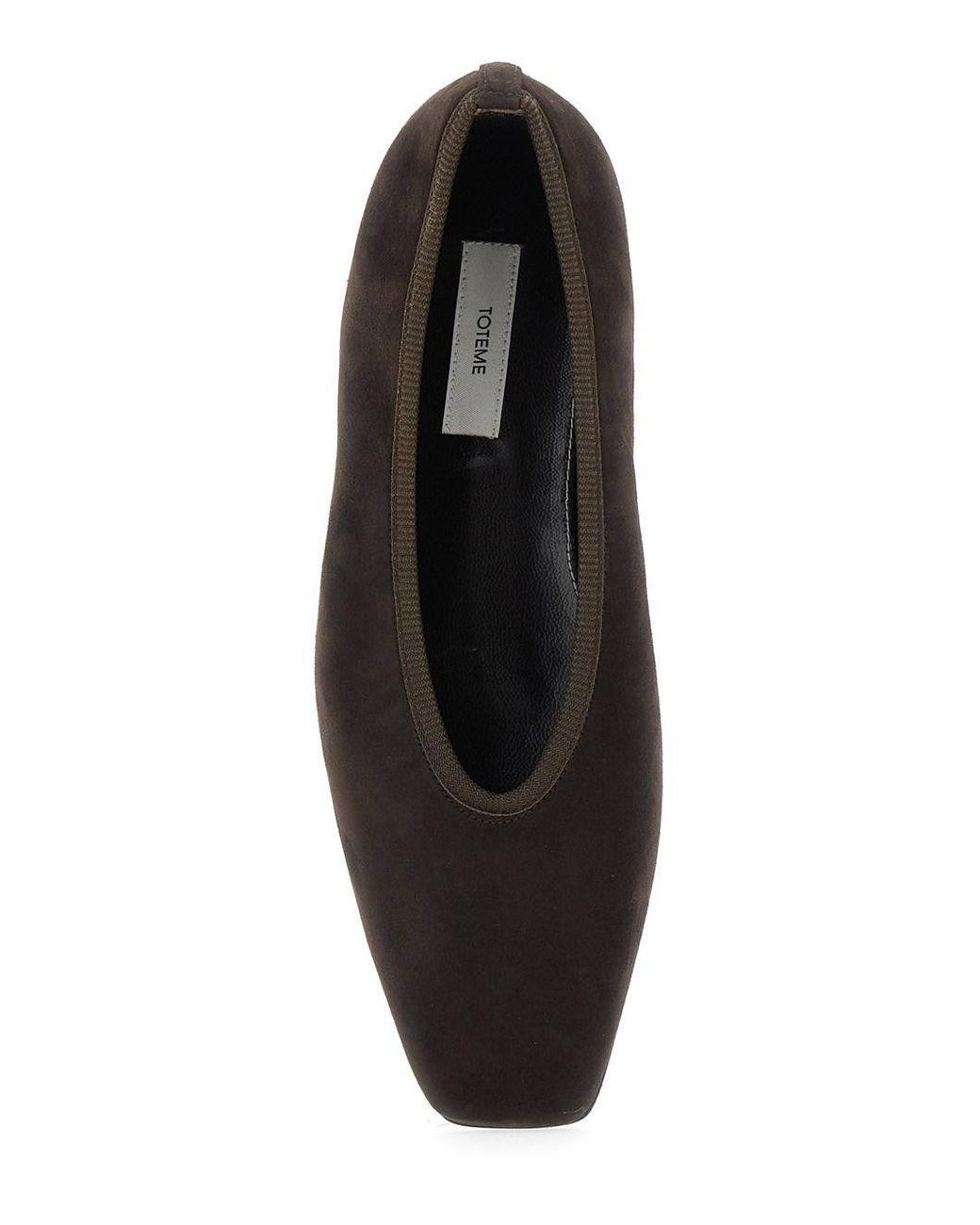 Totême Black Suede Ballerinas With Square Toe