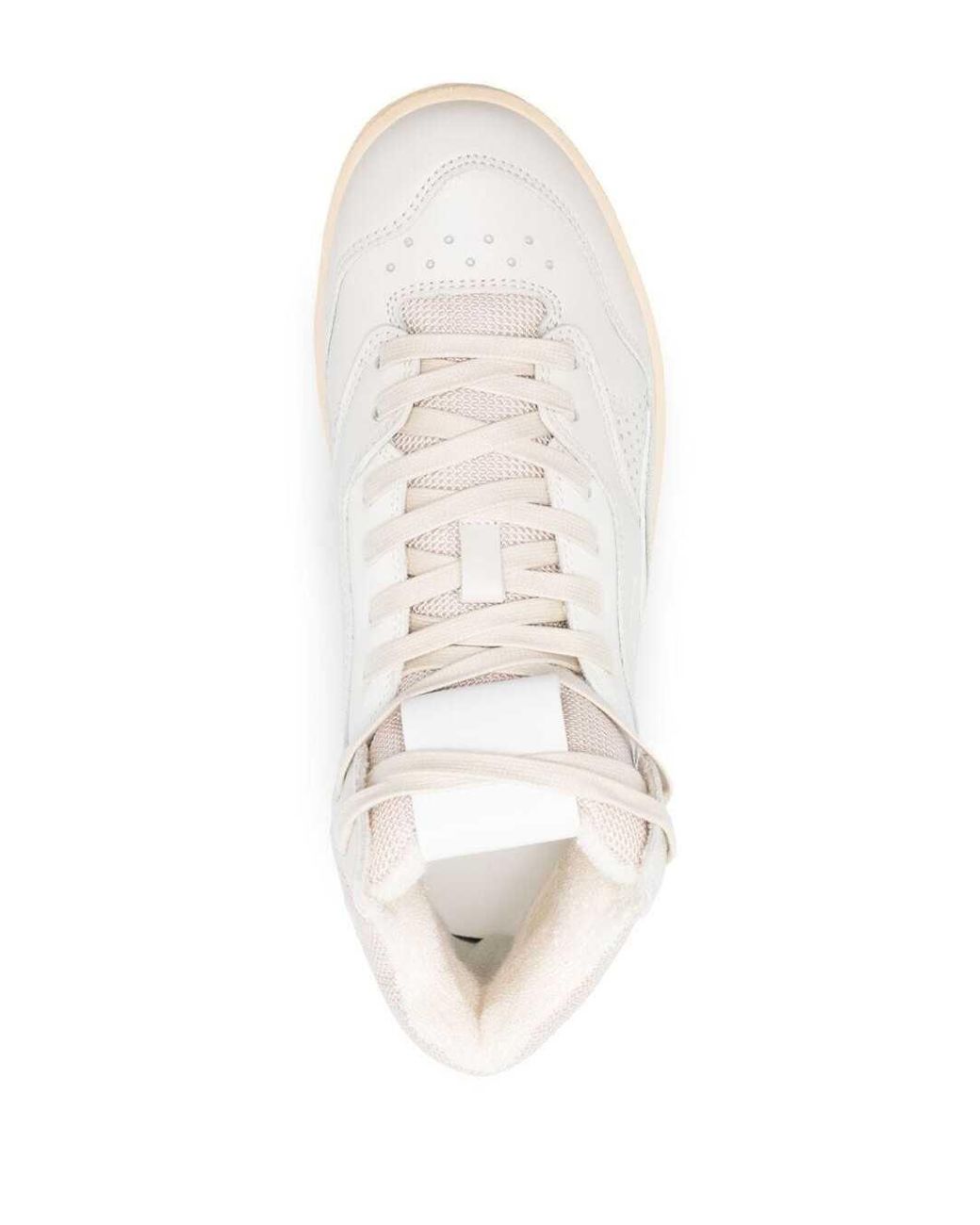 Jil Sander White High-Top Sneakers With Leather Inserts And Embossed Logo