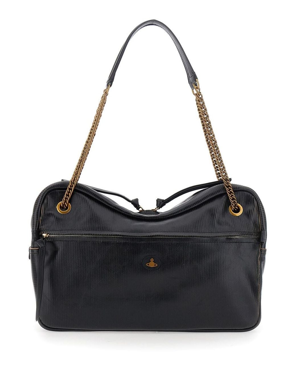 Vivienne Westwood Black 'Dolce Large' Crossbody Bag With Metallic Logo On The Front