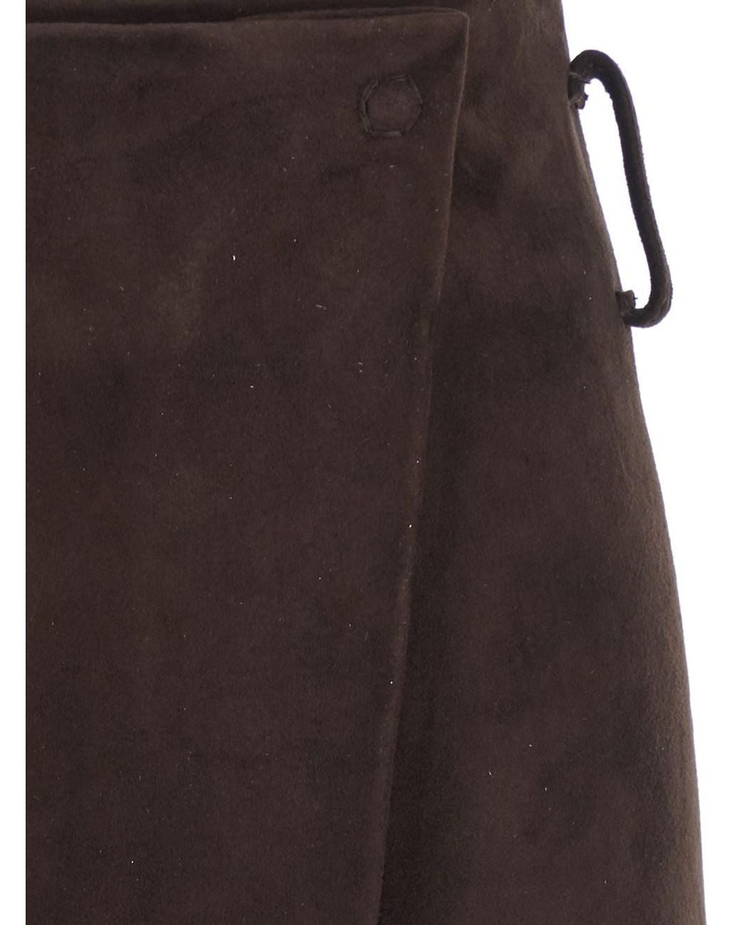 Semicouture Brown 'Rosanne' Skirt With Single Slit On The Front