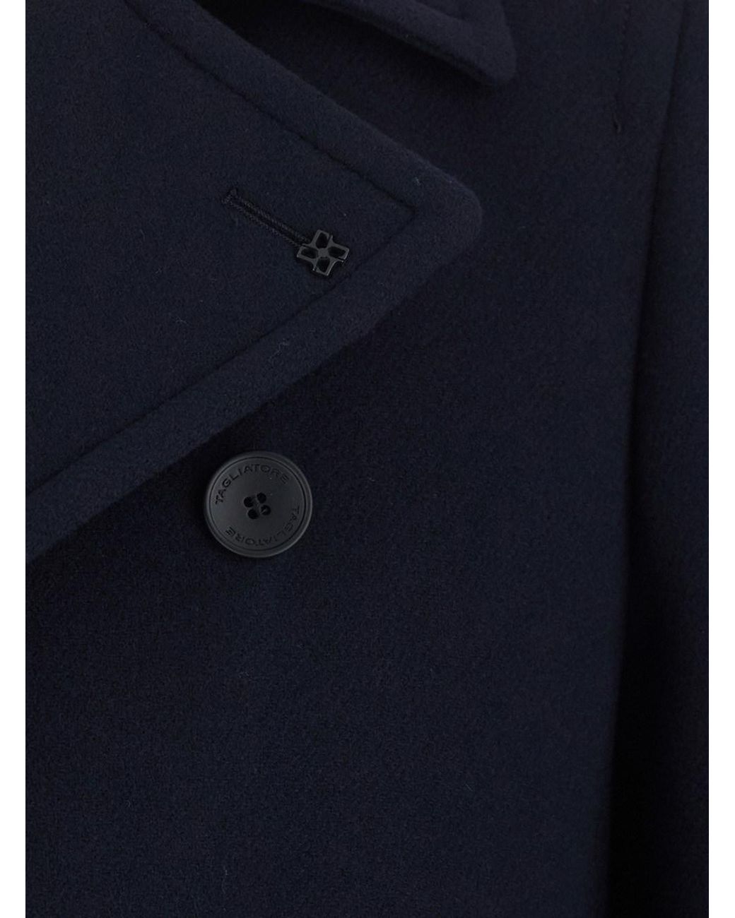Tagliatore Blue Wool Coat for men