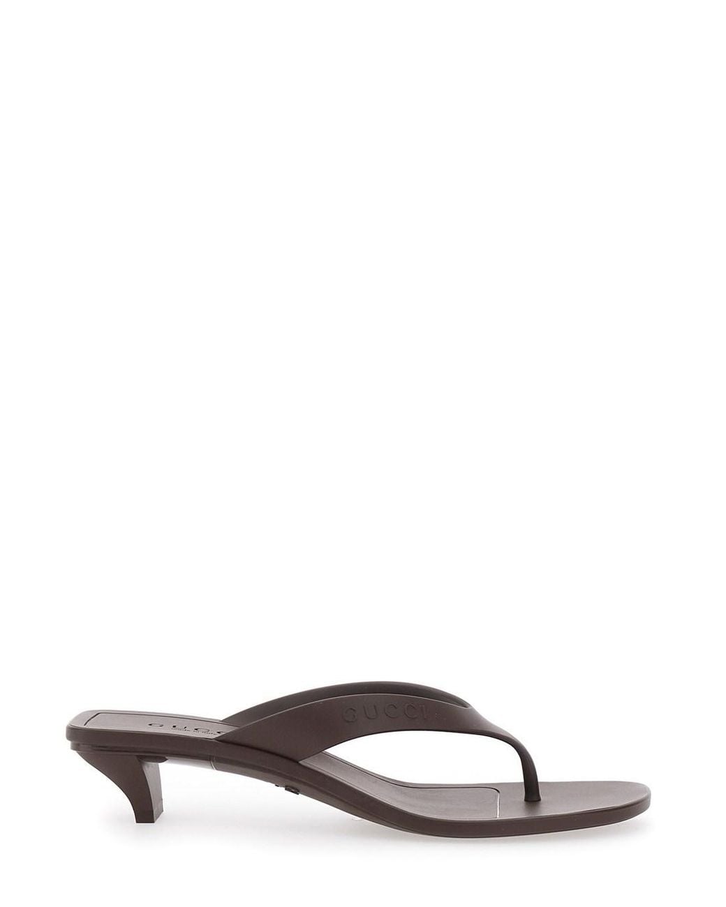 Gucci Brown Heeled Sandals Vittoria Rubber