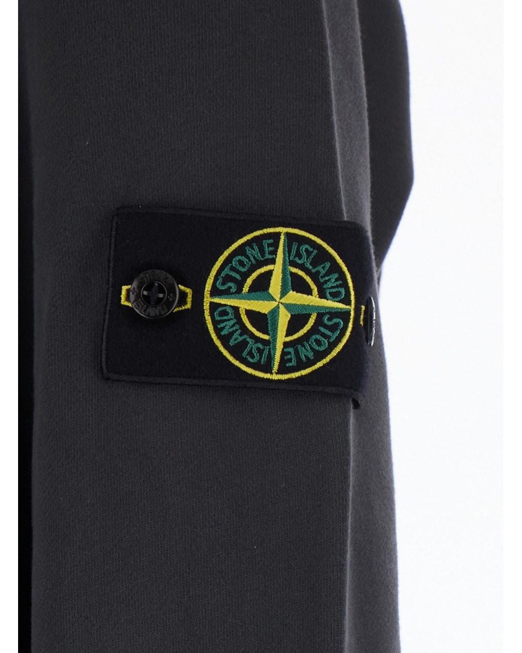 Stone Island Blue Crewneck Sweatshirt Cotton Sweatshirts for men