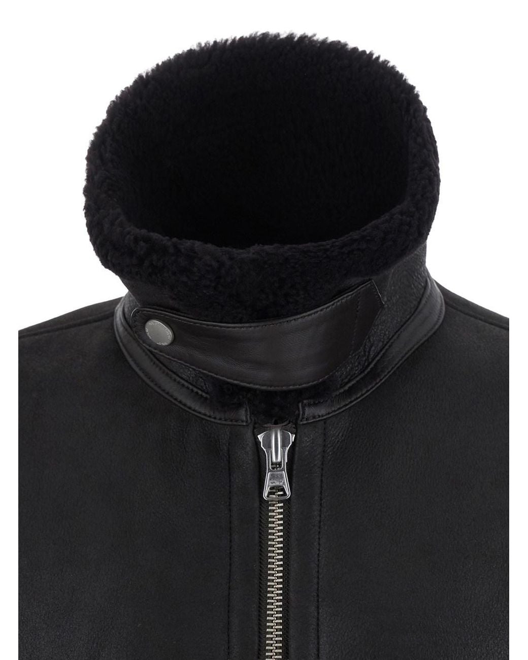 NN07 Black Shearling Coat Atkinson for men