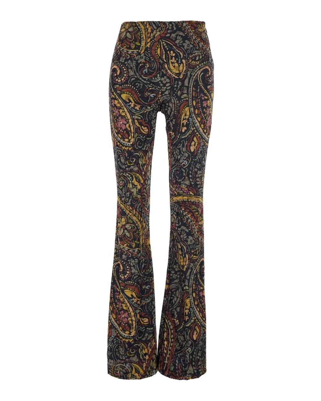 Etro Gray Flared Trousers Polyester