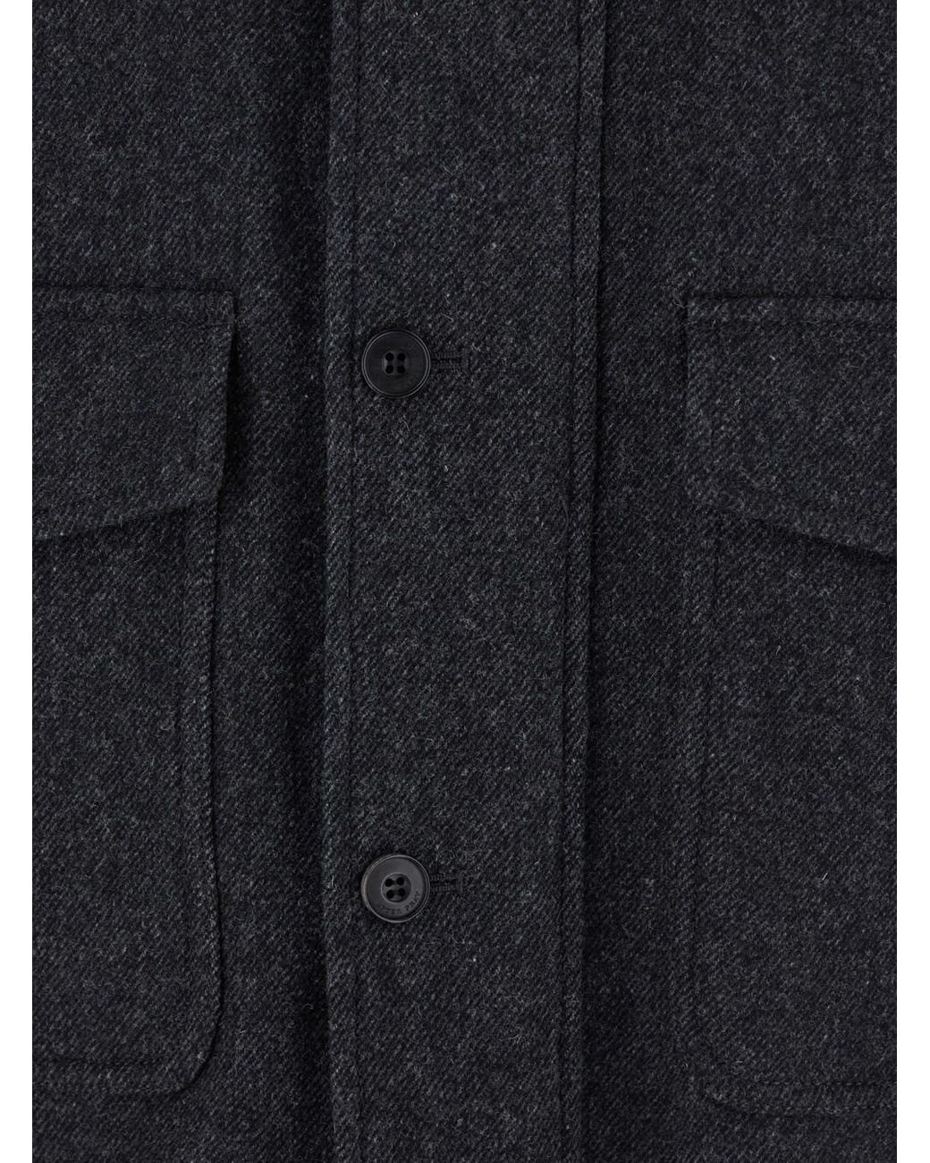 AFTER PRAY Blue 'Classic A-2' Jacket With Classic Collar And Front Bu for men
