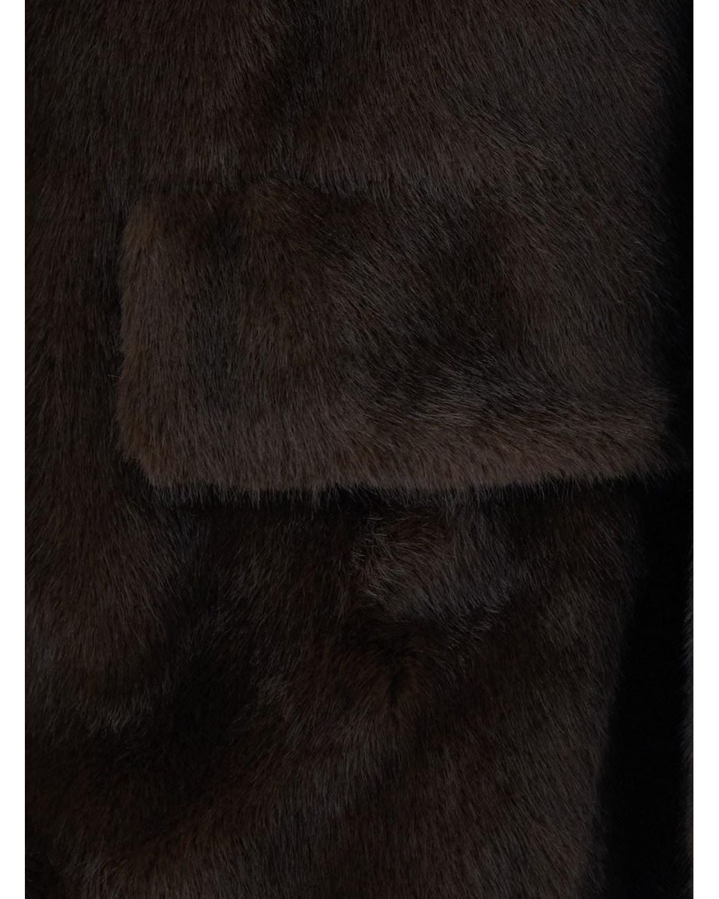 Ralph Lauren Black Fx Mnk Clss-Lined-Coat