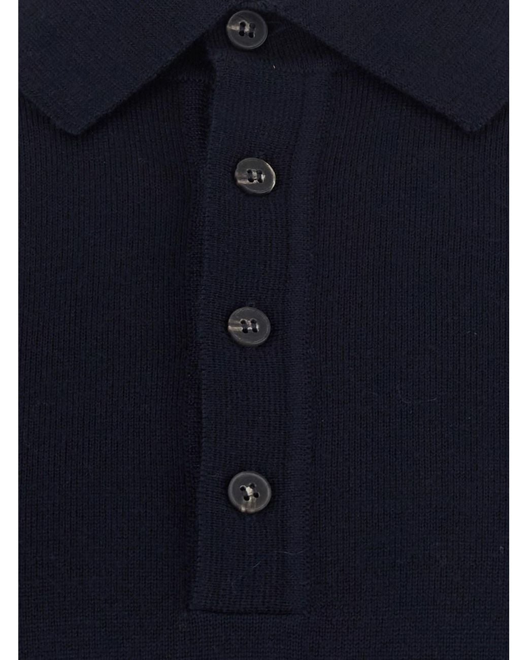 Kangra Blue Polo Shirt With Four-Button Closure for men