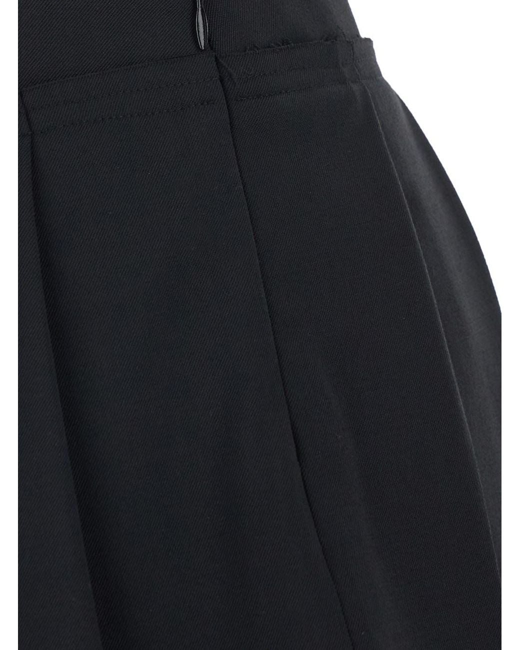 Jucca Black Skirt With Lace Edges And Pleated Design
