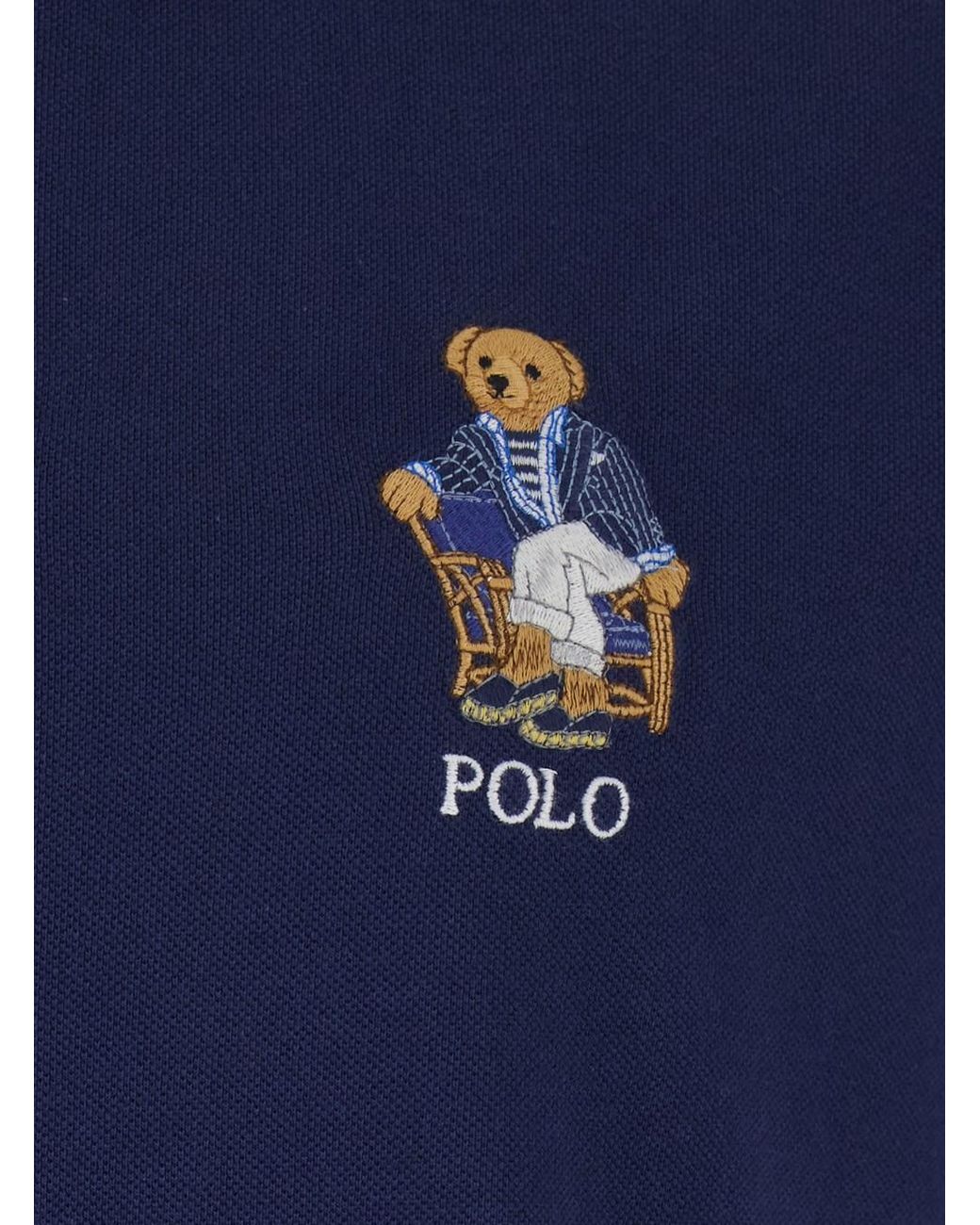 Polo Ralph Lauren Blue Cotton Polo Shirt With Patch Logo, Classic Collar & Button-Front Closure for men