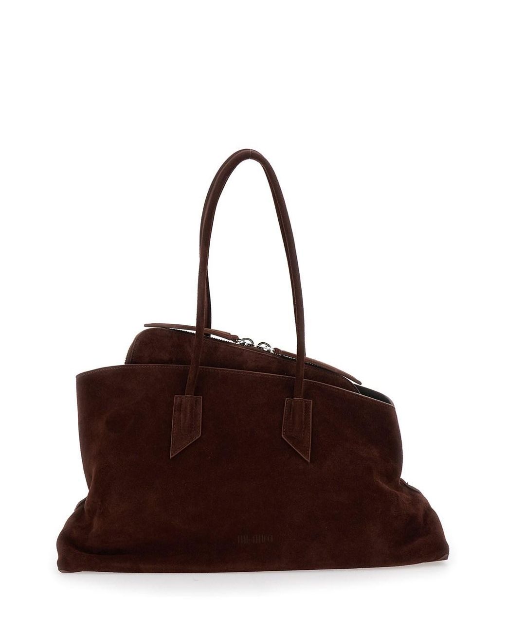 The Attico Brown Shoulder Bag La Passeggiata Suede