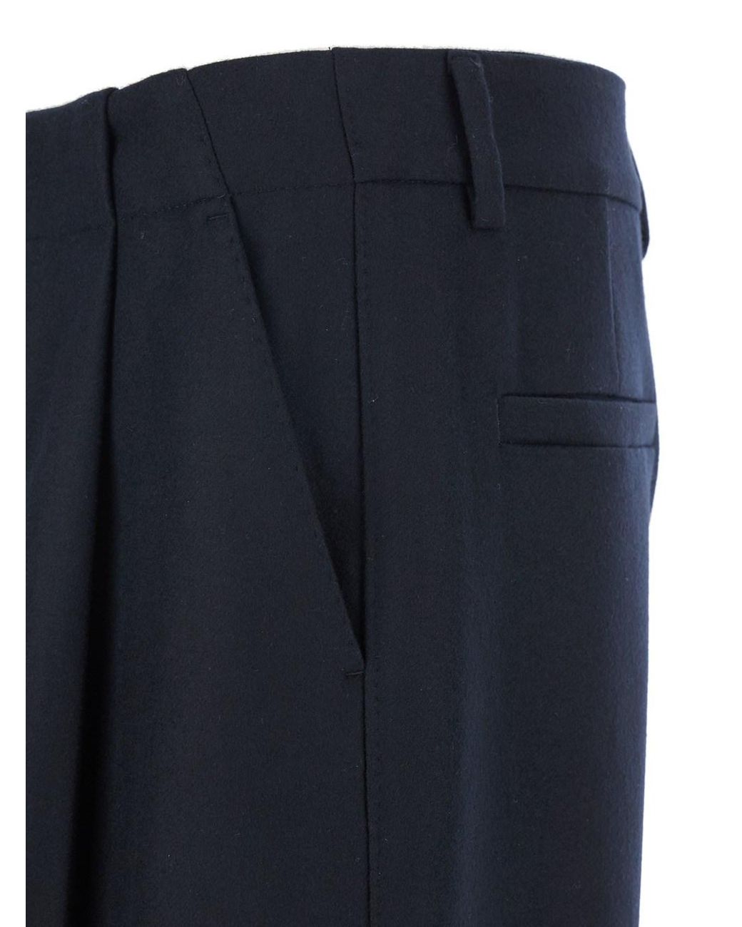 Dolce & Gabbana Blue Pants With Belt Loops And Cuffed Hem for men