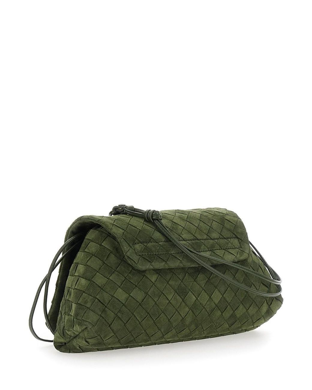 Bottega Veneta Green 'Giorno' Crossbody Bag With Adjustable Strap And