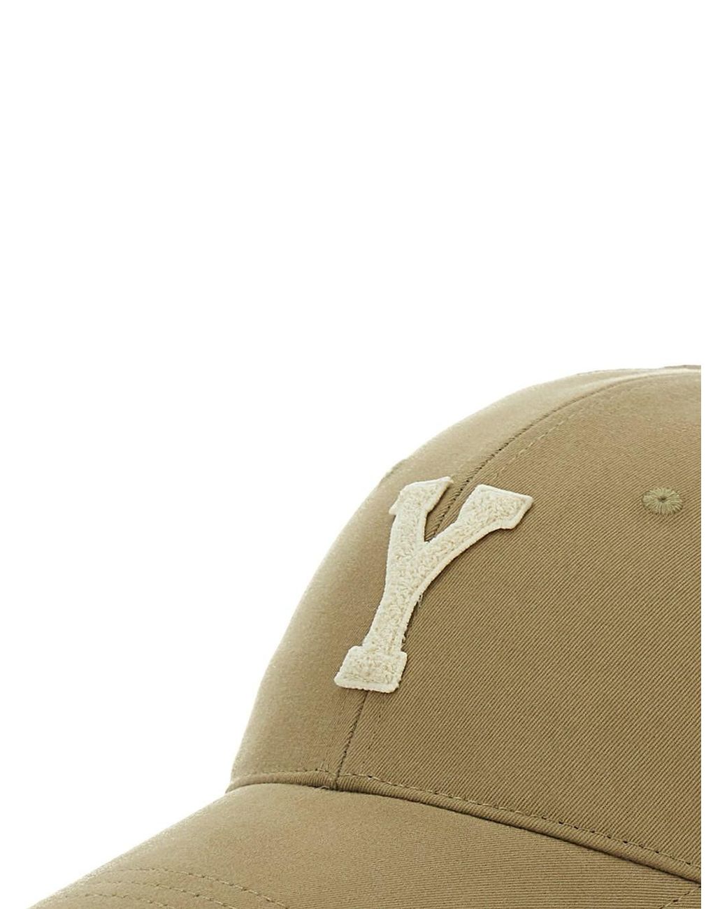 Saint Laurent Natural Baseball Cap With Logo Embroidery, Cotton Hat for men