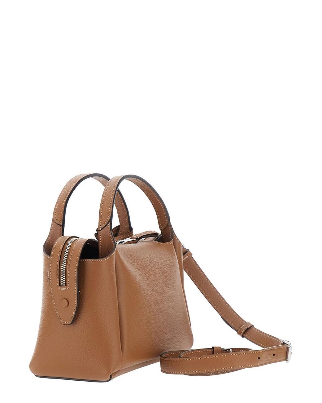 Tod's Brown Shoulder Bag With T Plaque, Leather Calf