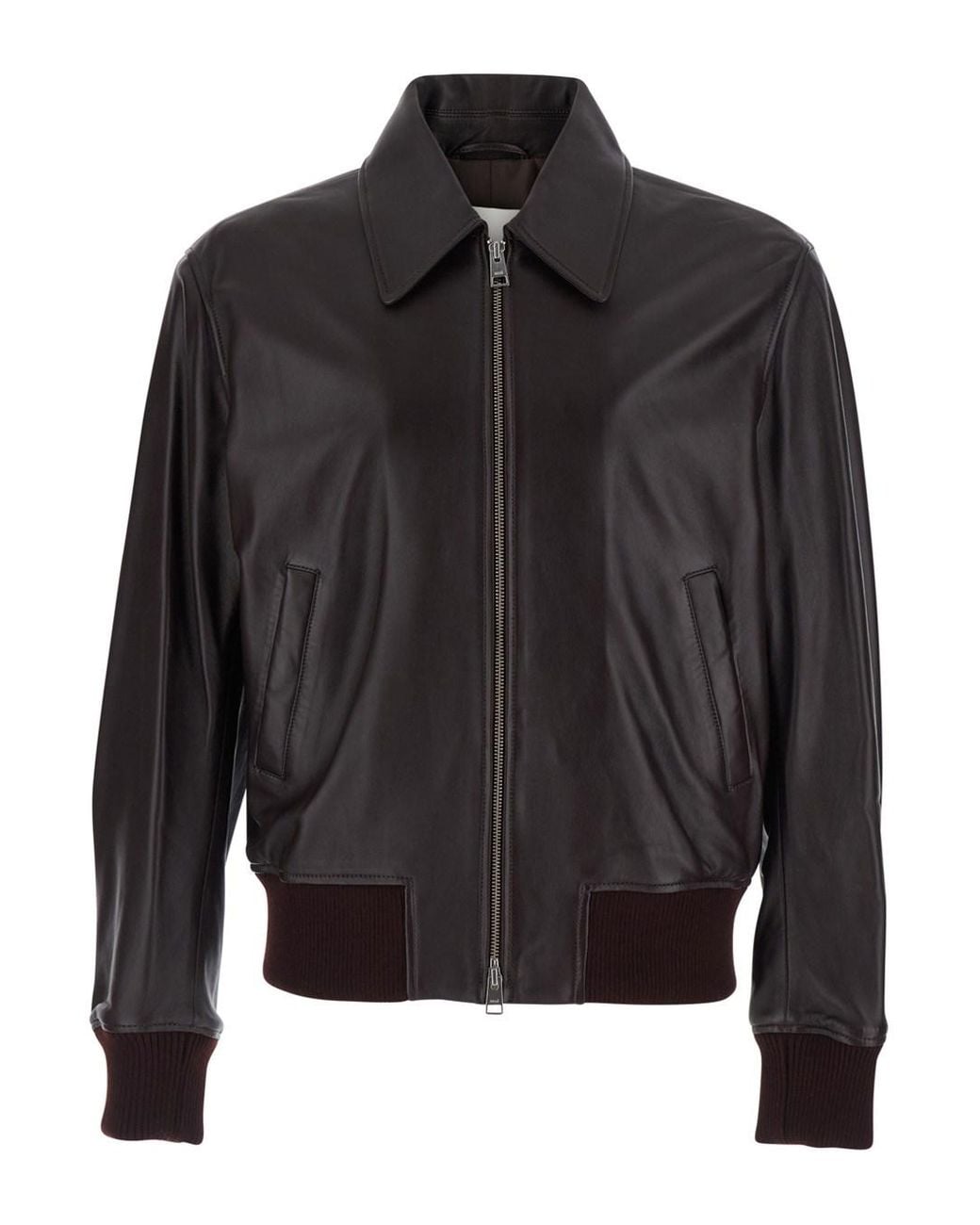 AMI Black Zipped Jacket With High Collar And Long Sleeves for men