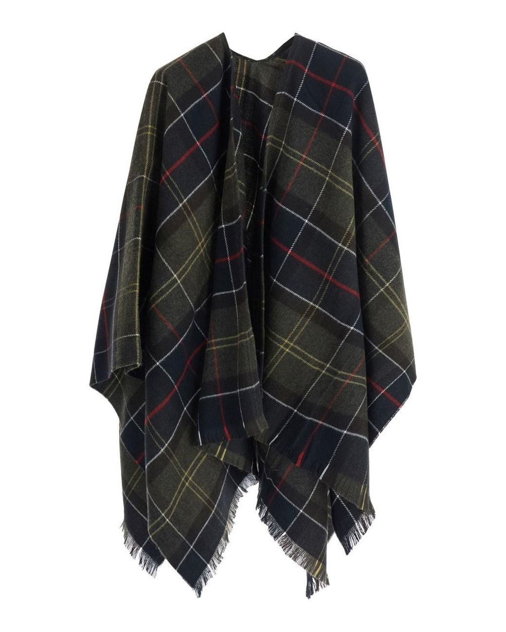 Barbour Black Staffin Tartan Serape Is A Cape With Shawl Collar And Long Sle