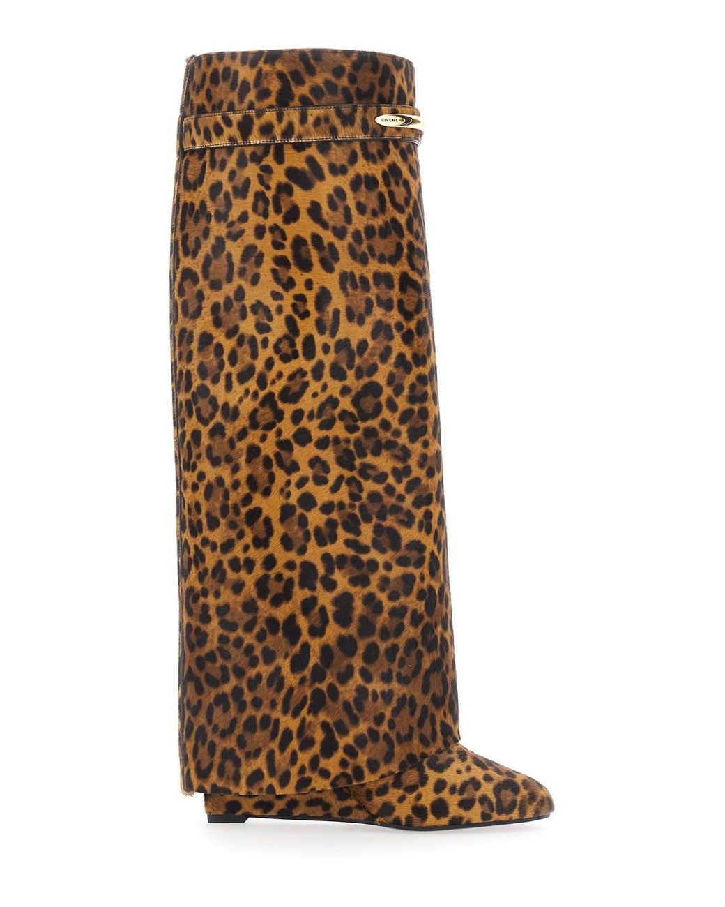 Givenchy Natural Givenchy Leopard-Print Calf Leather Boot