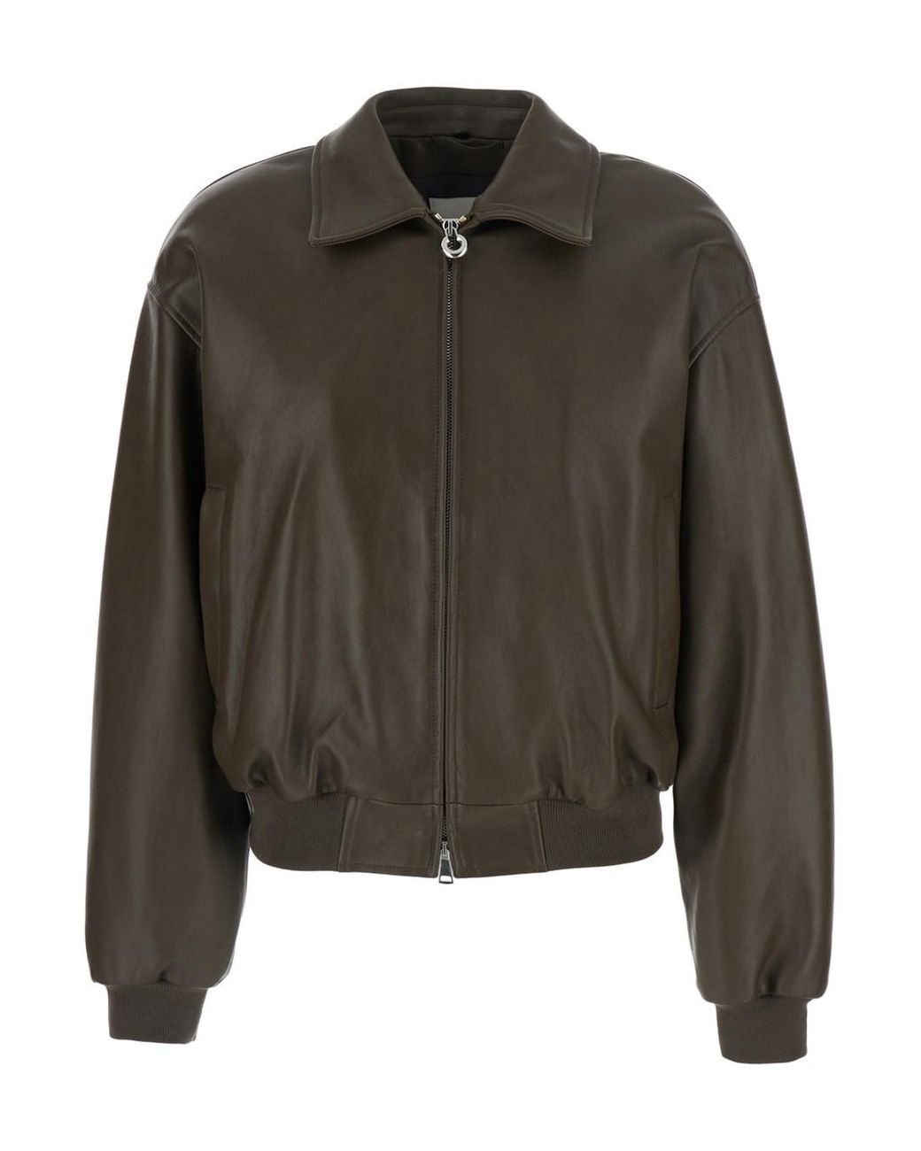 Grifoni Green Bomber Jacket With Removable Fur Collar