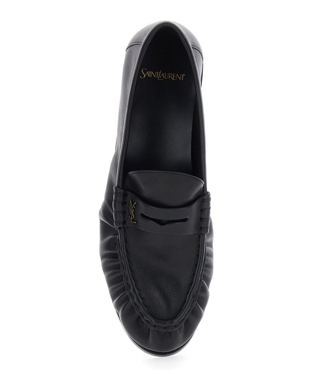 Saint Laurent Black Loafers Cassandre Leather Calf for men