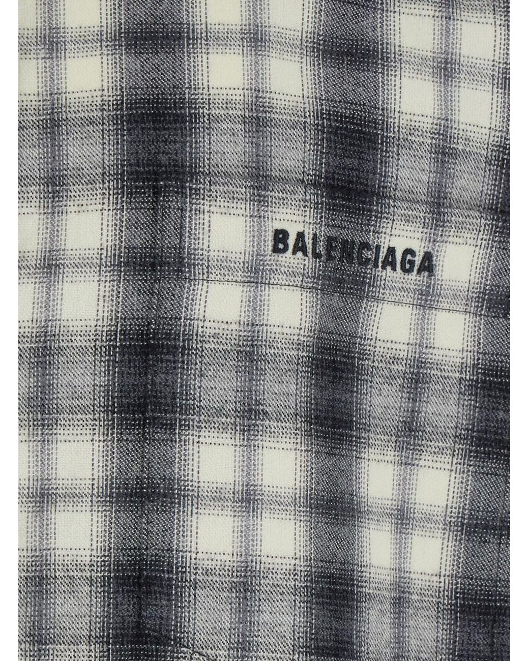 Balenciaga Gray Shirt Cotton Flannel for men