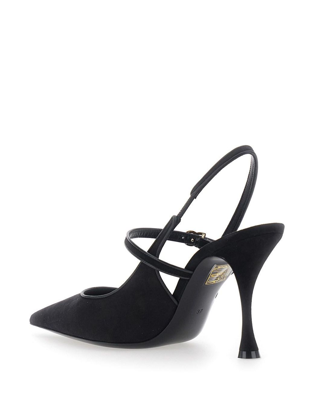 Dolce & Gabbana Black Slingback Pumps Suede