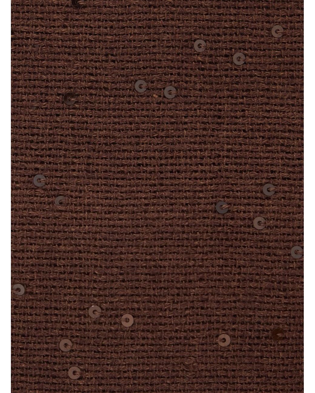 Brunello Cucinelli Brown Brunello Cucinelli Sequin-Embellished Cashmere-Silk Scarf
