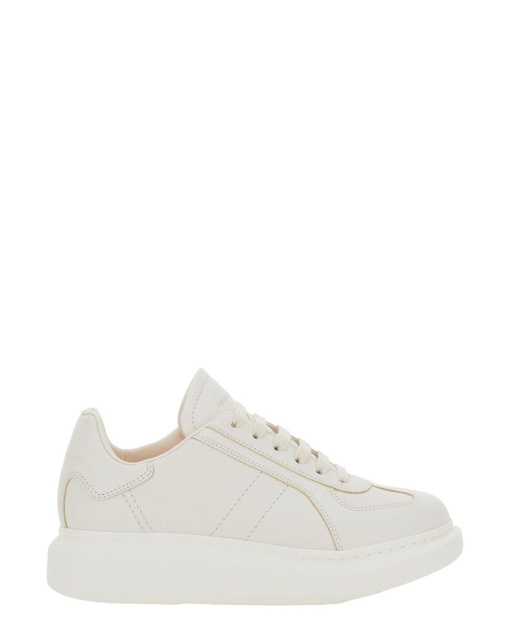 McQueen White Sneakers With Logo Patch On The Tongue And Embossed Logo On The Heel