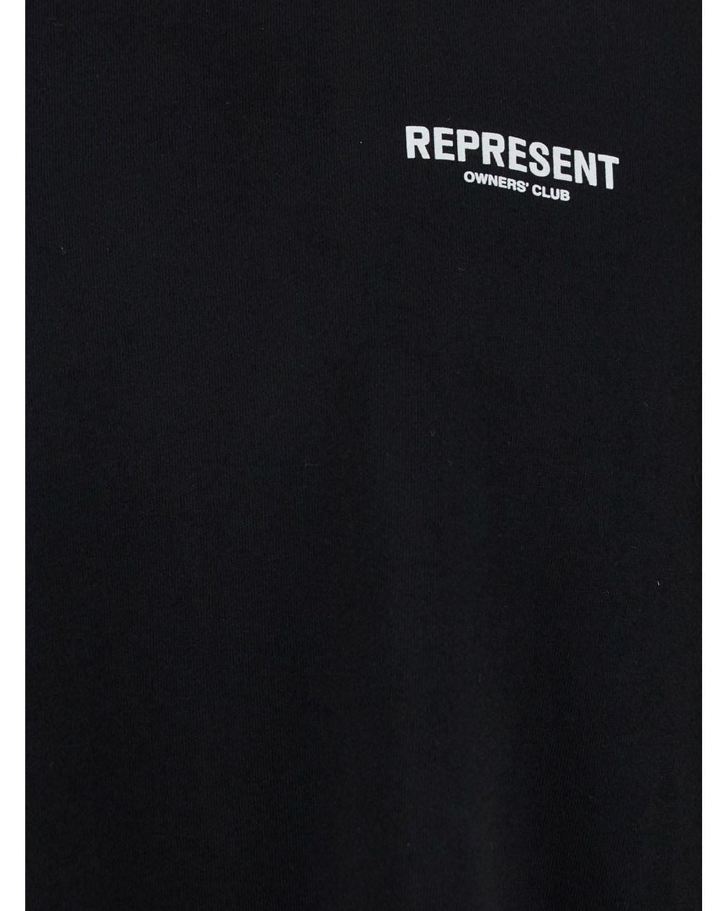 Represent Black T-Shirt With Logo Cotton for men