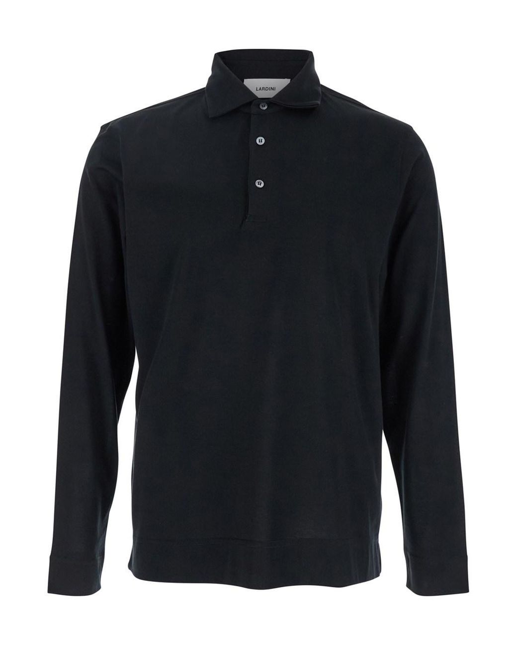 Lardini Blue Polo With Classic Collar And Long Sleeves for men