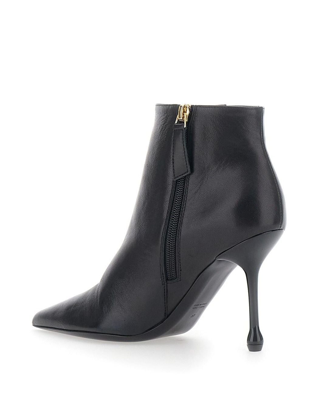 Le Plain Black Bootie 90 Ankle Boots With Fabric Upper