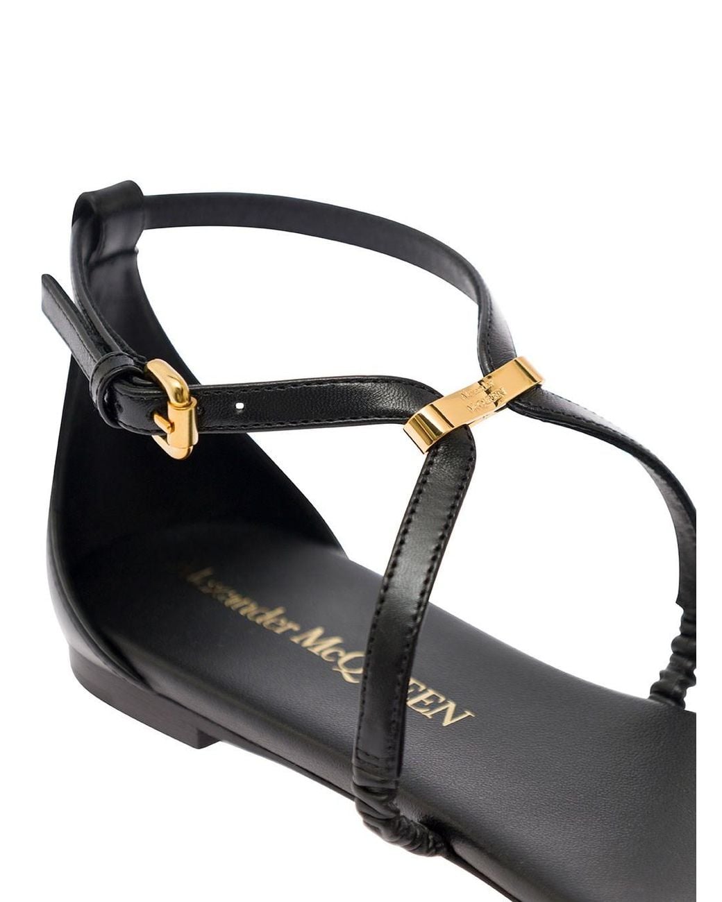 McQueen Black Harness Sandals