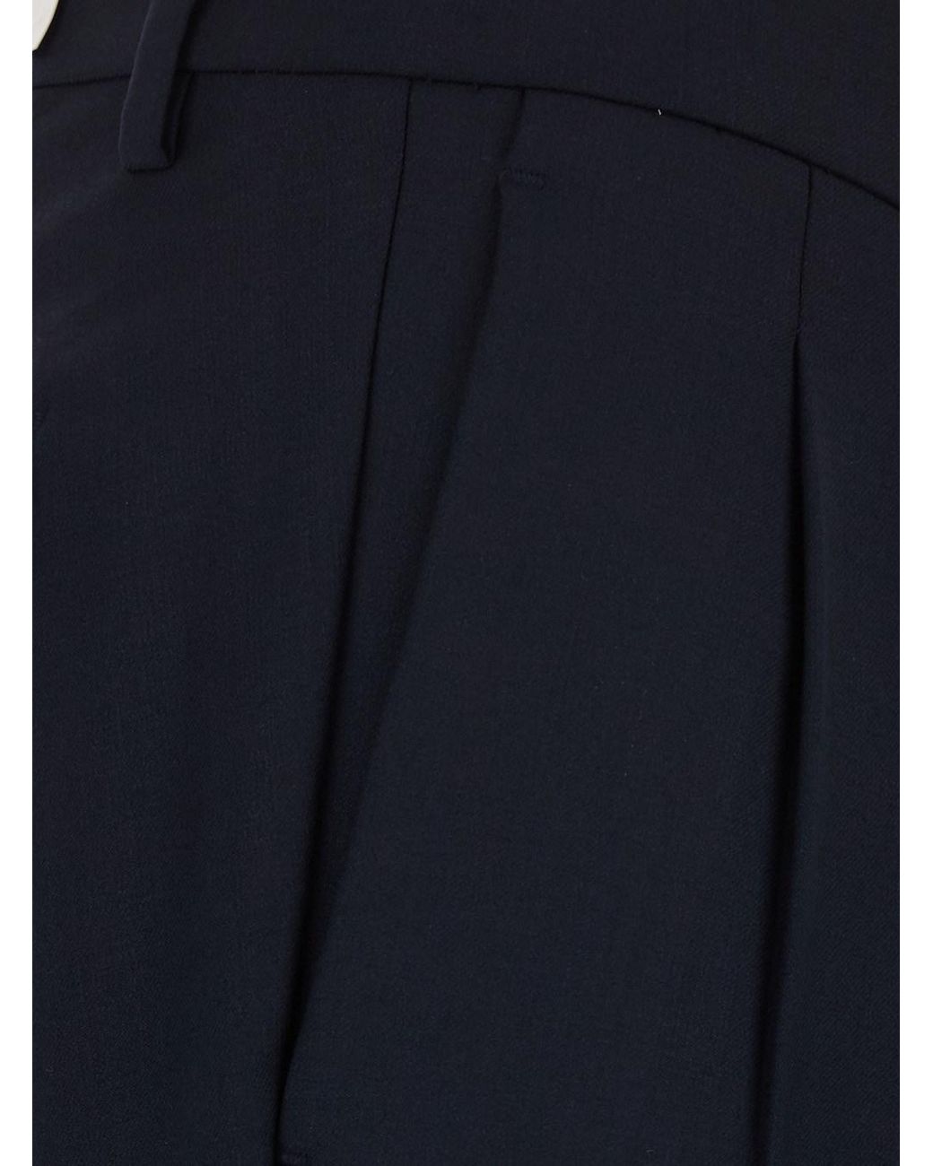 Michael Coal Blue Pants With Cuff Hem And Double Pleat On The Front In for men