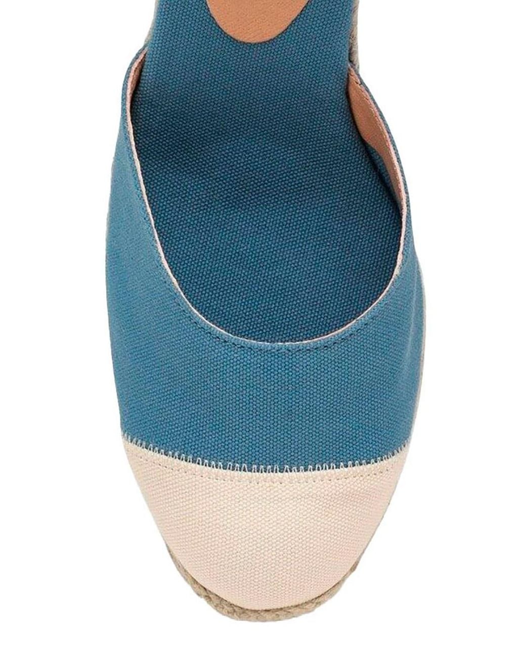 Castaner Blue Espardille Carina Sandals With Wedge Heel