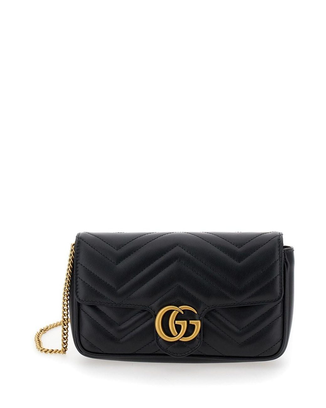 Gucci Black 'Gg Marmont 2.0' Mini Crossbody Bag With Double G