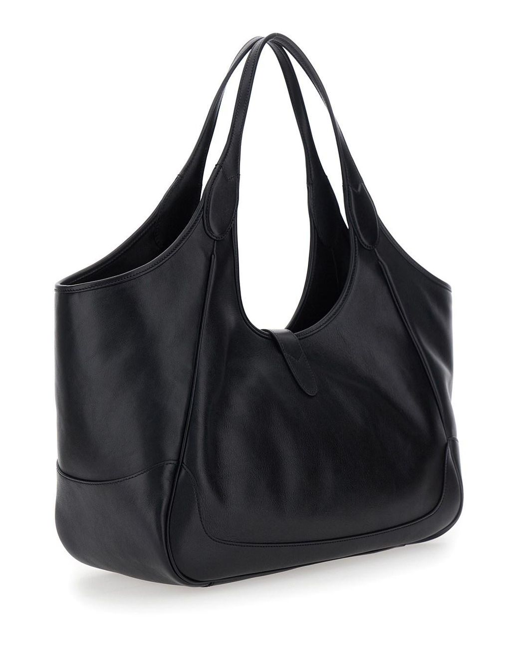 Gucci Black 'Jackie' Shoulder Bag With Two Top Handles And Front Closu