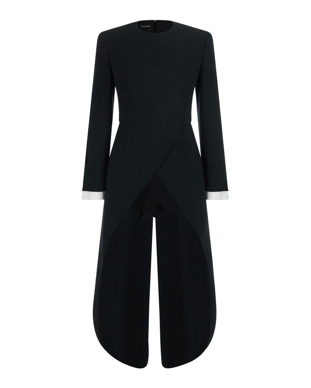 Emporio Armani Black Jumpsuit With Round Neckline And Tail Insert On T