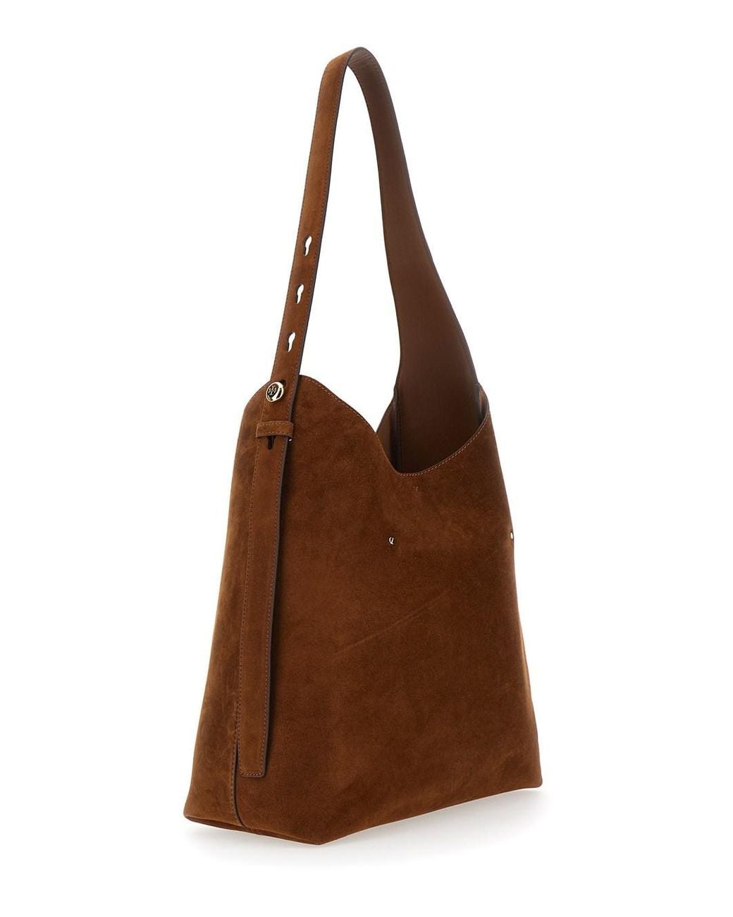 Tory Burch Brown Shoulder Bag 'Romy' With Adjustable Suede Strap