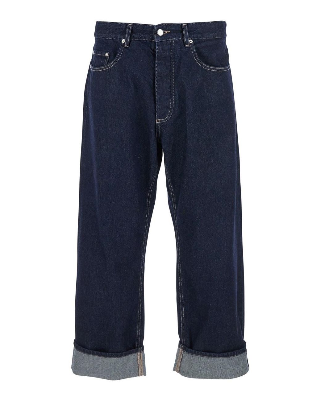 ICON DENIM Blue 'Ross' 5-Pocket Jeans With Logo Patch for men