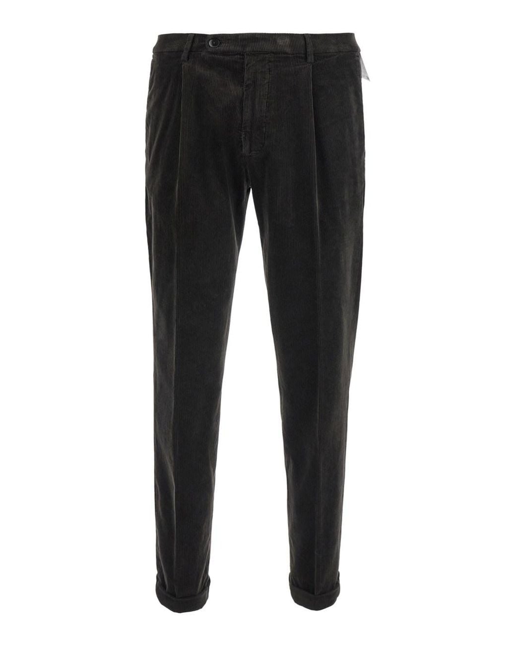 Michael Coal Black Pants With Pleat Details And Side Pockets for men