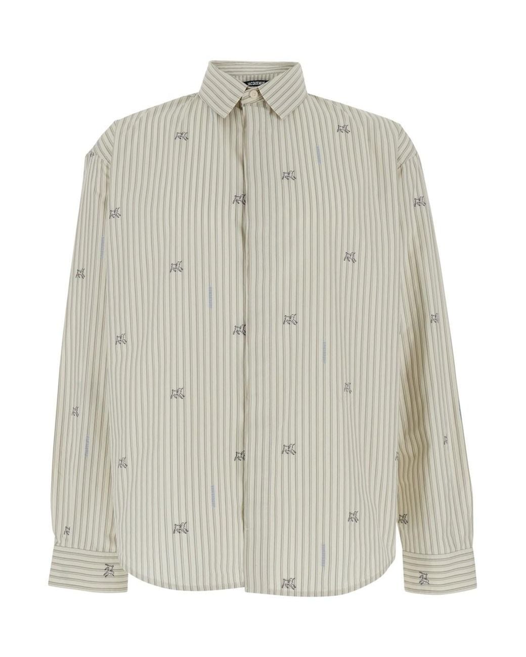Jacquemus Multicolor 'Simon' Long-Sleeved Shirt With Classic Collar And Long Sleeves for men