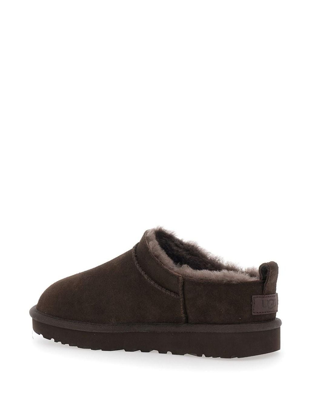 Ugg Brown 'Classic Micro' Ankle Boots With Logo Patch On The Back