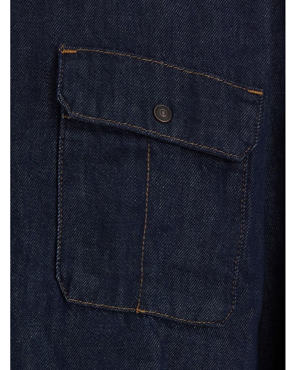 Calvin Klein Blue Denim Shirt With Classic Collar And Patch Pockets for men